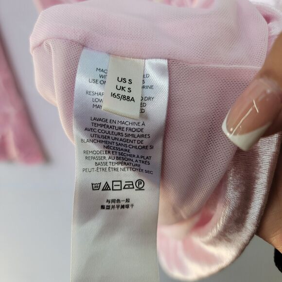 Free People Pink Mini Crushed Velvet Dress Long Sleeve Front Ruched V Neck S - Picture 6 of 12